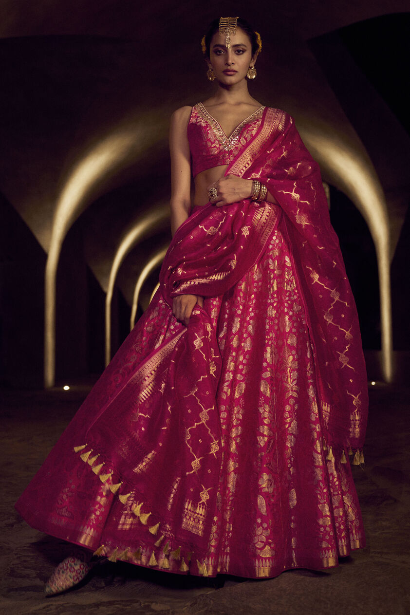 Anugraha Lehenga Set - Hot Pink, Hot Pink, image 1